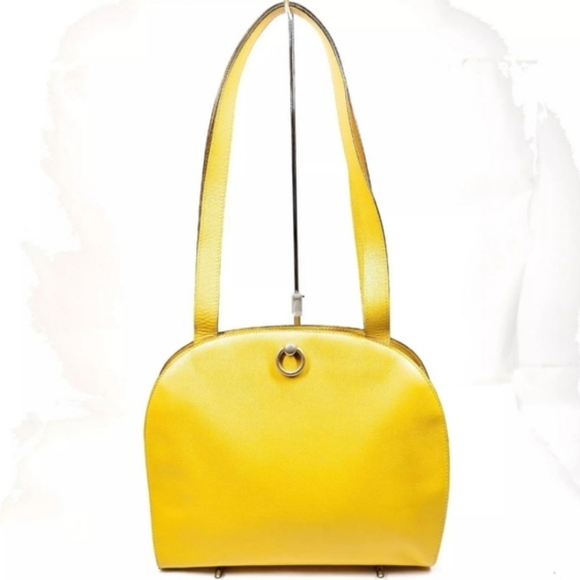 CELINE SHOULDER BAG YELLOW LEATHER - Picture 9 of 9